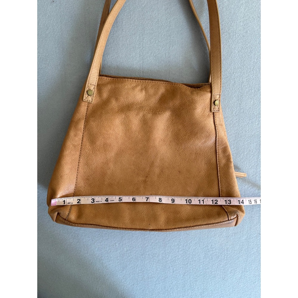 American Leather Co Shoulder Bag Large Tan Honey Leather Hobo Tote - Picture 5 of 14
